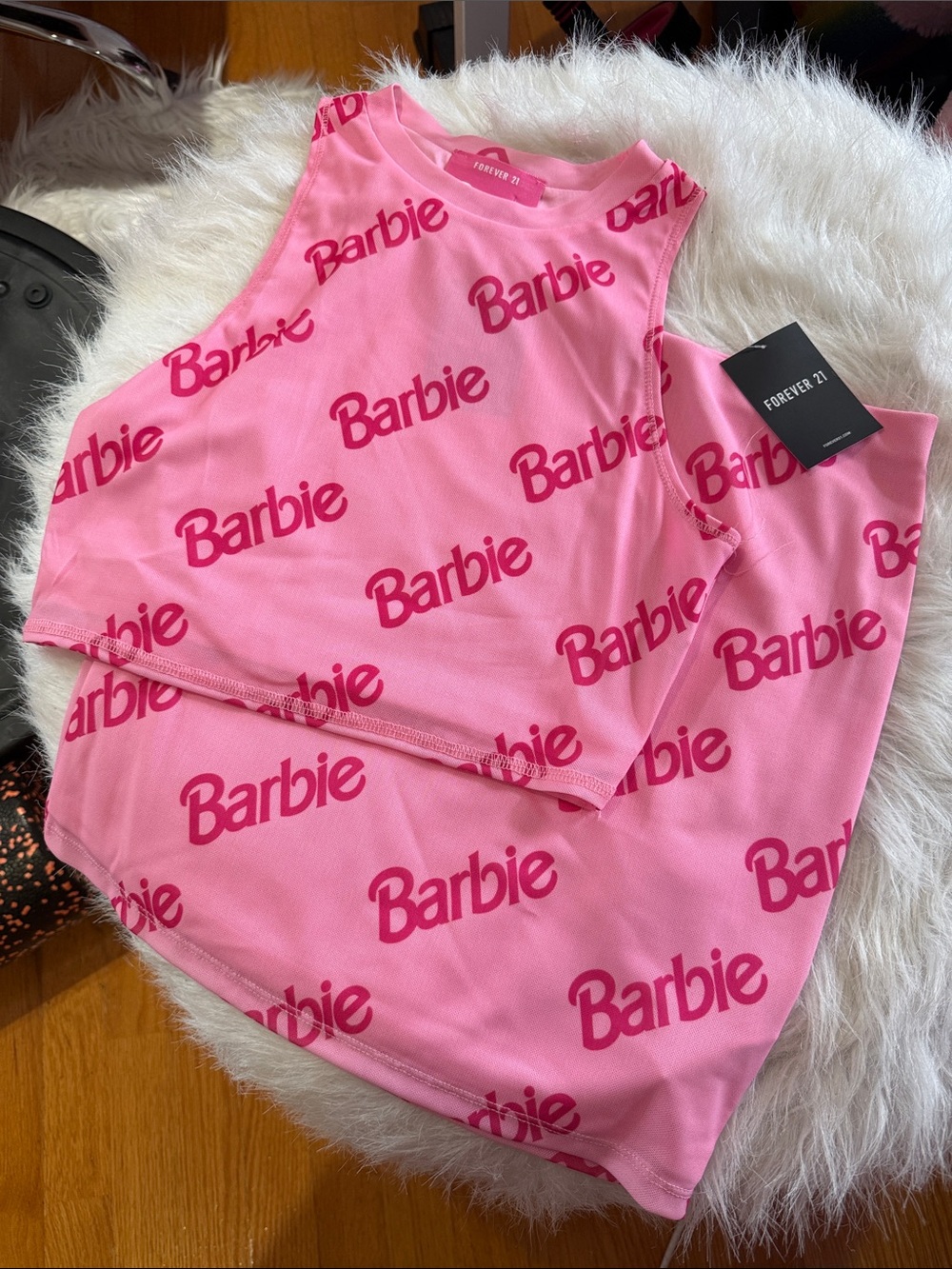 2020 Forever 21 Pink Barbie Logo Two-Piece Tank & Skirt Set Small New